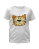 Заказать детскую футболку в Москве. Футболка с полной запечаткой для девочек Весёлый тигр от DEPALL - готовые дизайны и нанесение принтов.