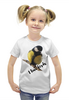 Заказать детскую футболку в Москве. Футболка с полной запечаткой для девочек птица синица от evragka  - готовые дизайны и нанесение принтов.
