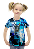 Заказать детскую футболку в Москве. Футболка с полной запечаткой для девочек Доберман от THE_NISE  - готовые дизайны и нанесение принтов.