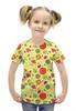 Заказать детскую футболку в Москве. Футболка с полной запечаткой для девочек Кусочки овощей от IrinkaArt  - готовые дизайны и нанесение принтов.
