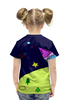 Заказать детскую футболку в Москве. Футболка с полной запечаткой для девочек ракета в космосе от Марина Кольцова - готовые дизайны и нанесение принтов.