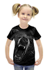 Заказать детскую футболку в Москве. Футболка с полной запечаткой для девочек Медведь от printik - готовые дизайны и нанесение принтов.