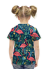 Заказать детскую футболку в Москве. Футболка с полной запечаткой для девочек Птицы и тропики от THE_NISE  - готовые дизайны и нанесение принтов.