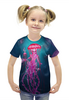 Заказать детскую футболку в Москве. Футболка с полной запечаткой для девочек Королева медуз от Дана Столыпина - готовые дизайны и нанесение принтов.