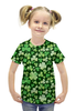 Заказать детскую футболку в Москве. Футболка с полной запечаткой для девочек Клевер от printik - готовые дизайны и нанесение принтов.