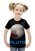 Заказать детскую футболку в Москве. Футболка с полной запечаткой для девочек Pluto от The Spaceway  - готовые дизайны и нанесение принтов.