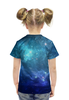 Заказать детскую футболку в Москве. Футболка с полной запечаткой для девочек Космос от Fil6 - готовые дизайны и нанесение принтов.