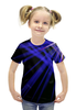 Заказать детскую футболку в Москве. Футболка с полной запечаткой для девочек Лучи красок от THE_NISE  - готовые дизайны и нанесение принтов.
