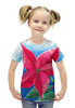 Заказать детскую футболку в Москве. Футболка с полной запечаткой для девочек Новогодний цветок от vicky.cristina@yahoo.com - готовые дизайны и нанесение принтов.