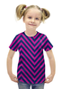 Заказать детскую футболку в Москве. Футболка с полной запечаткой для девочек Фиолетовые полосы от THE_NISE  - готовые дизайны и нанесение принтов.