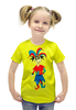 Заказать детскую футболку в Москве. Футболка с полной запечаткой для девочек Улыбнись! от mrs-snit@yandex.ru - готовые дизайны и нанесение принтов.
