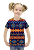 Заказать детскую футболку в Москве. Футболка с полной запечаткой для девочек Этнический узор от Yaroslava - готовые дизайны и нанесение принтов.