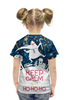 Заказать детскую футболку в Москве. Футболка с полной запечаткой для девочек HO-HO-HO от Y L - готовые дизайны и нанесение принтов.