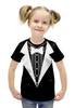 Заказать детскую футболку в Москве. Футболка с полной запечаткой для девочек Смокинг от queen  - готовые дизайны и нанесение принтов.