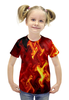 Заказать детскую футболку в Москве. Футболка с полной запечаткой для девочек Огненный узор от THE_NISE  - готовые дизайны и нанесение принтов.