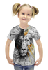 Заказать детскую футболку в Москве. Футболка с полной запечаткой для девочек the Lion от adelpo - готовые дизайны и нанесение принтов.