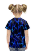 Заказать детскую футболку в Москве. Футболка с полной запечаткой для девочек Синие волны от THE_NISE  - готовые дизайны и нанесение принтов.