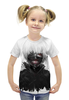 Заказать детскую футболку в Москве. Футболка с полной запечаткой для девочек Кэн Канэки от hardstore - готовые дизайны и нанесение принтов.