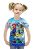Заказать детскую футболку в Москве. Футболка с полной запечаткой для девочек SUPER MARIO от robus - готовые дизайны и нанесение принтов.