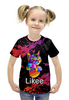 Заказать детскую футболку в Москве. Футболка с полной запечаткой для девочек Likee (LIKE Video) от vista12761@rambler.ru - готовые дизайны и нанесение принтов.