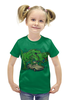 Заказать детскую футболку в Москве. Футболка с полной запечаткой для девочек Динозавры от Leichenwagen - готовые дизайны и нанесение принтов.