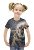 Заказать детскую футболку в Москве. Футболка с полной запечаткой для девочек Тигр и вода от Олег Алиев - готовые дизайны и нанесение принтов.