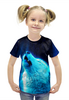 Заказать детскую футболку в Москве. Футболка с полной запечаткой для девочек Одинокий Волк от  PRO_DESIGN - готовые дизайны и нанесение принтов.