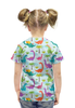Заказать детскую футболку в Москве. Футболка с полной запечаткой для девочек Динозавры от Amerikanka - готовые дизайны и нанесение принтов.