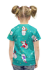 Заказать детскую футболку в Москве. Футболка с полной запечаткой для девочек Снеговики от THE_NISE  - готовые дизайны и нанесение принтов.