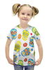 Заказать детскую футболку в Москве. Футболка с полной запечаткой для девочек Расписные черепа от THE_NISE  - готовые дизайны и нанесение принтов.