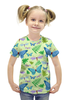 Заказать детскую футболку в Москве. Футболка с полной запечаткой для девочек Бабочки и стрекозы от Amerikanka - готовые дизайны и нанесение принтов.