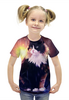 Заказать детскую футболку в Москве. Футболка с полной запечаткой для девочек  Кошка от THE_NISE  - готовые дизайны и нанесение принтов.
