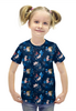 Заказать детскую футболку в Москве. Футболка с полной запечаткой для девочек Девочки астронавты на луне от mishacatstore@yandex.ru - готовые дизайны и нанесение принтов.