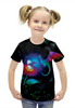 Заказать детскую футболку в Москве. Футболка с полной запечаткой для девочек Появление дракона от ELENA ZHARINOVA - готовые дизайны и нанесение принтов.