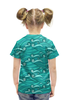 Заказать детскую футболку в Москве. Футболка с полной запечаткой для девочек Зелёные волны от BeliySlon - готовые дизайны и нанесение принтов.
