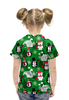 Заказать детскую футболку в Москве. Футболка с полной запечаткой для девочек Новогодняя от T-shirt print  - готовые дизайны и нанесение принтов.