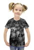 Заказать детскую футболку в Москве. Футболка с полной запечаткой для девочек Черепа от Илья - готовые дизайны и нанесение принтов.