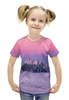 Заказать детскую футболку в Москве. Футболка с полной запечаткой для девочек Горы и облака от THE_NISE  - готовые дизайны и нанесение принтов.