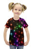 Заказать детскую футболку в Москве. Футболка с полной запечаткой для девочек Яркие вспышки от THE_NISE  - готовые дизайны и нанесение принтов.
