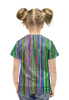 Заказать детскую футболку в Москве. Футболка с полной запечаткой для девочек glitch art (полосы) от Wax  - готовые дизайны и нанесение принтов.