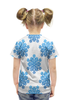 Заказать детскую футболку в Москве. Футболка с полной запечаткой для девочек Голубые снежинки от THE_NISE  - готовые дизайны и нанесение принтов.