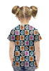 Заказать детскую футболку в Москве. Футболка с полной запечаткой для девочек Коты в клеточку от PolinaPo - готовые дизайны и нанесение принтов.
