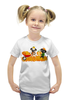 Заказать детскую футболку в Москве. Футболка с полной запечаткой для девочек Мопсы и тыквы. от NorrD - готовые дизайны и нанесение принтов.