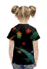 Заказать детскую футболку в Москве. Футболка с полной запечаткой для девочек Девочка котёнок от ELENA ZHARINOVA - готовые дизайны и нанесение принтов.