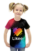 Заказать детскую футболку в Москве. Футболка с полной запечаткой для девочек Likee от weeert - готовые дизайны и нанесение принтов.