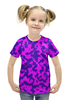 Заказать детскую футболку в Москве. Футболка с полной запечаткой для девочек Розово-Синий Камуфляж от armyshop - готовые дизайны и нанесение принтов.