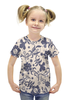 Заказать детскую футболку в Москве. Футболка с полной запечаткой для девочек Весенний узор от THE_NISE  - готовые дизайны и нанесение принтов.