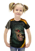 Заказать детскую футболку в Москве. Футболка с полной запечаткой для девочек Волк вампир  от ПРИНТЫ ПЕЧАТЬ  - готовые дизайны и нанесение принтов.