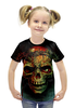 Заказать детскую футболку в Москве. Футболка с полной запечаткой для девочек Skull от Серега Шнайдер - готовые дизайны и нанесение принтов.
