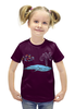 Заказать детскую футболку в Москве. Футболка с полной запечаткой для девочек Киты и волны от cherdantcev - готовые дизайны и нанесение принтов.